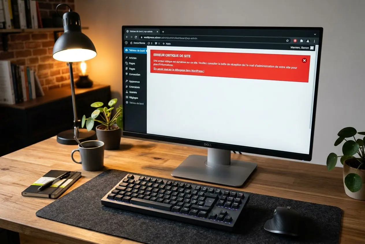 Erreur mise à jour WordPress sur écran
