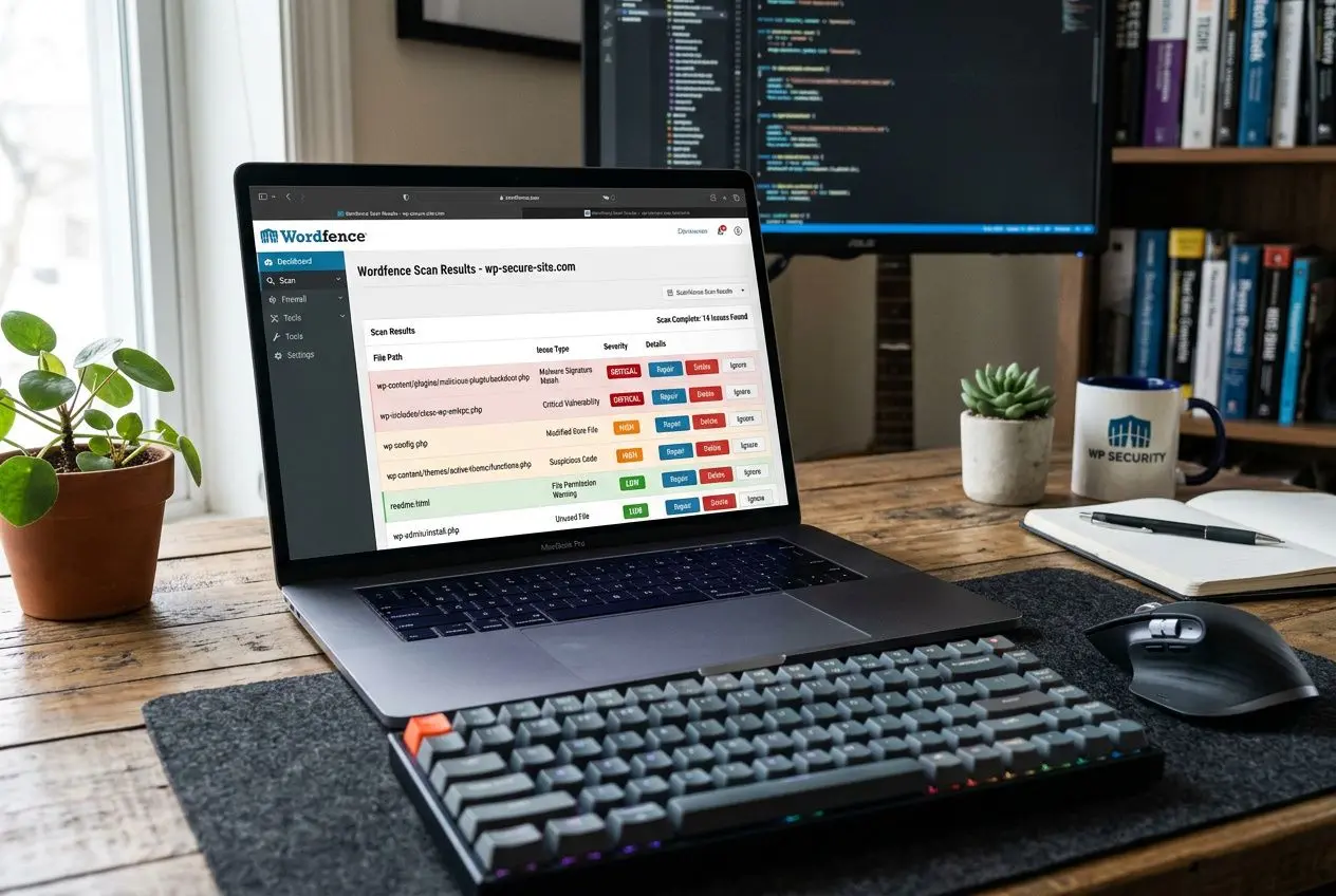 Résultats de scan Wordfence