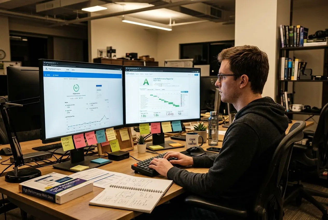 Analyse de performance de site WordPress sur écrans de développeur