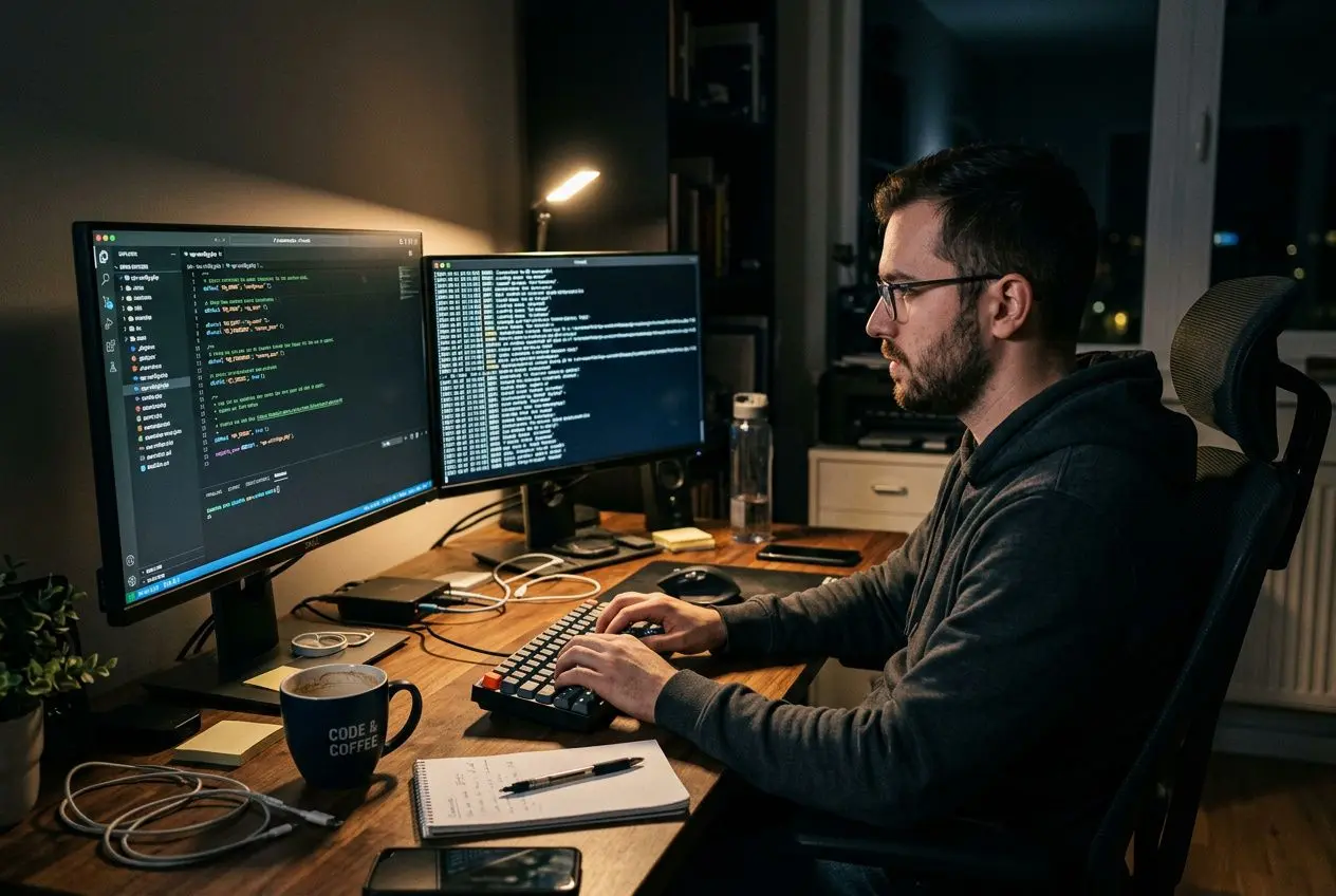 Développeur activant le mode debug WordPress dans wp-config.php