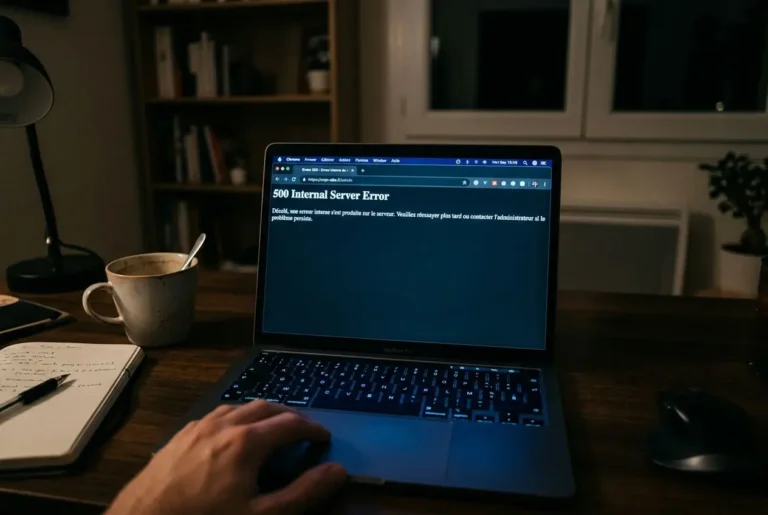 Écran affichant une erreur 500 sur WordPress
