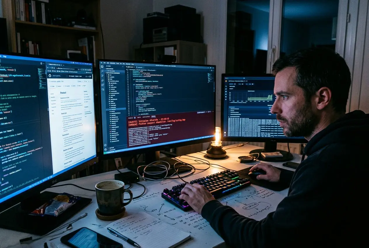 Écran de développeur montrant une intrusion WordPress détectée