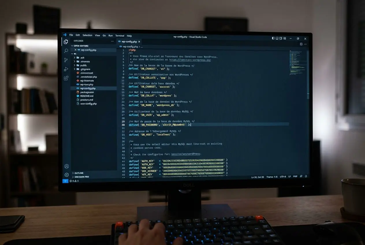 Édition du fichier wp-config.php en local