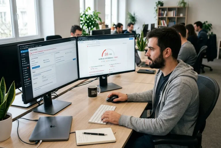 Développeur analysant les performances d'un site WooCommerce lent