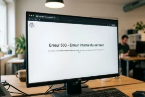 Écran affichant une erreur 500 interne du serveur
