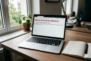 Écran affichant une erreur 500 interne du serveur WordPress