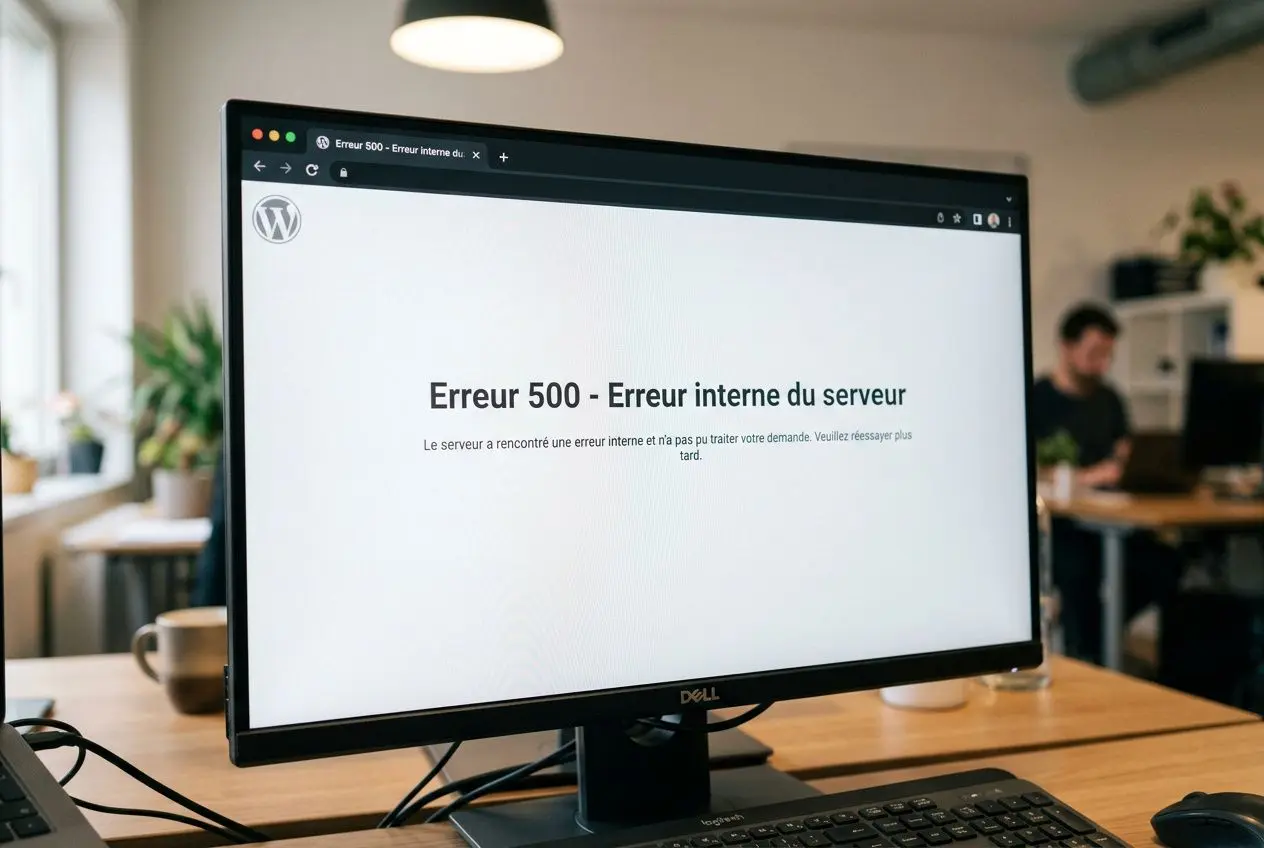 Écran affichant une erreur 500 interne du serveur
