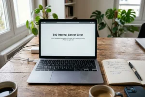 Message d'erreur 500 sur un écran d'ordinateur