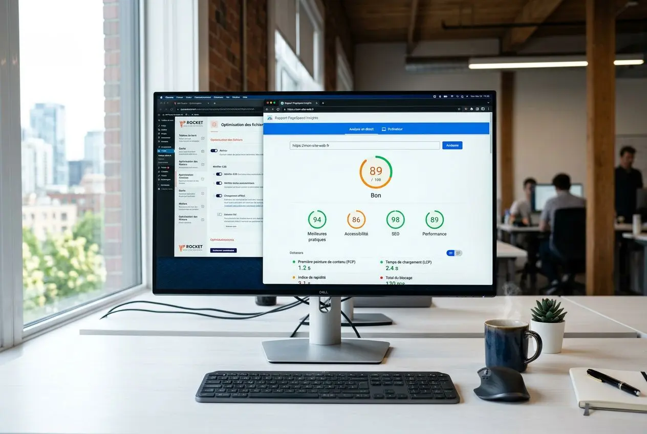 Score de performance PageSpeed d'un site WordPress optimisé
